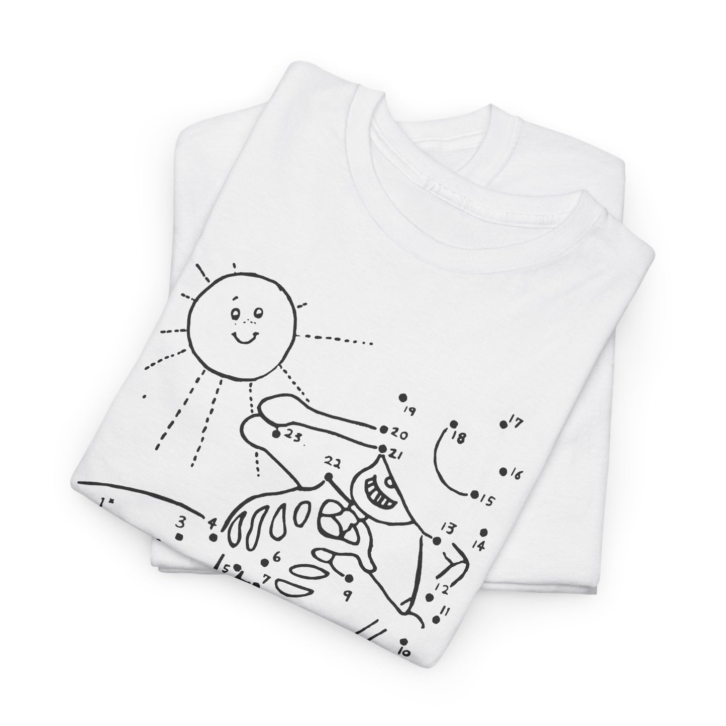 connect the dots skeleton sun tanning tshirt