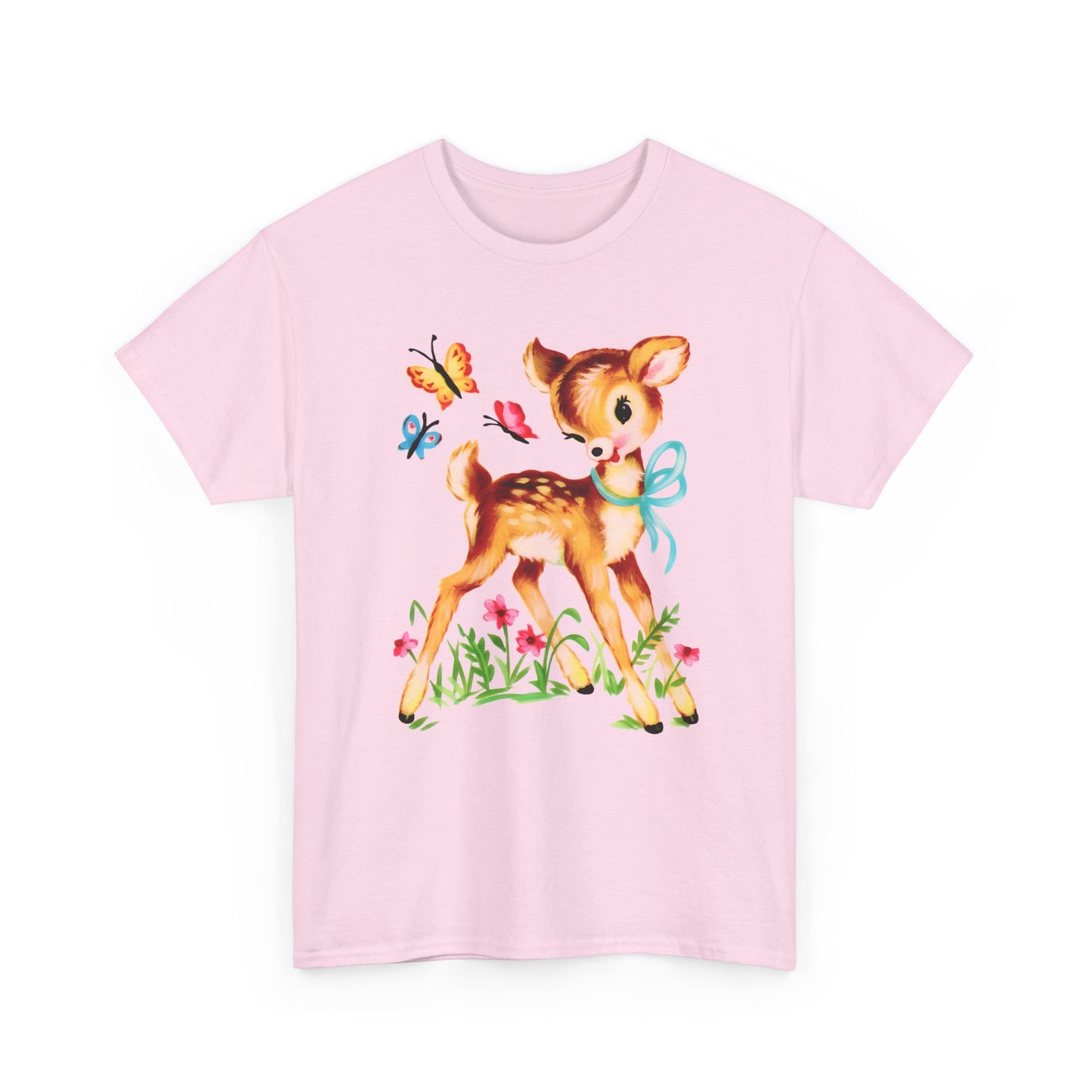 vintage cute baby deer reproduction tshirt