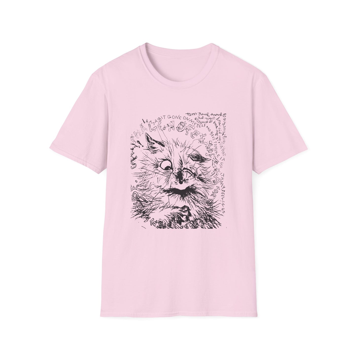 louis wain cat sketch i am a bit gone on myself and have to make it up with my feelings reproduction tshirt