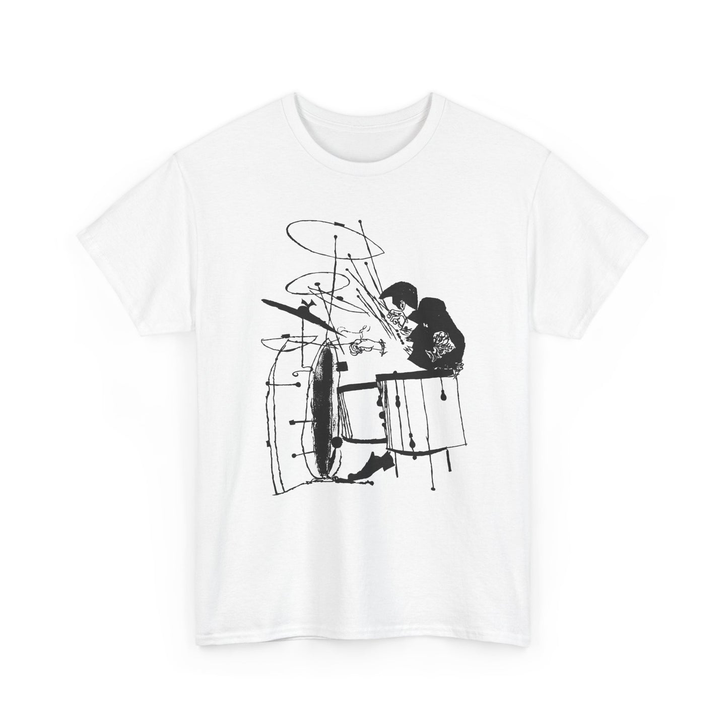 vintage illustration of the drummer buddy rich reproduction tshirt