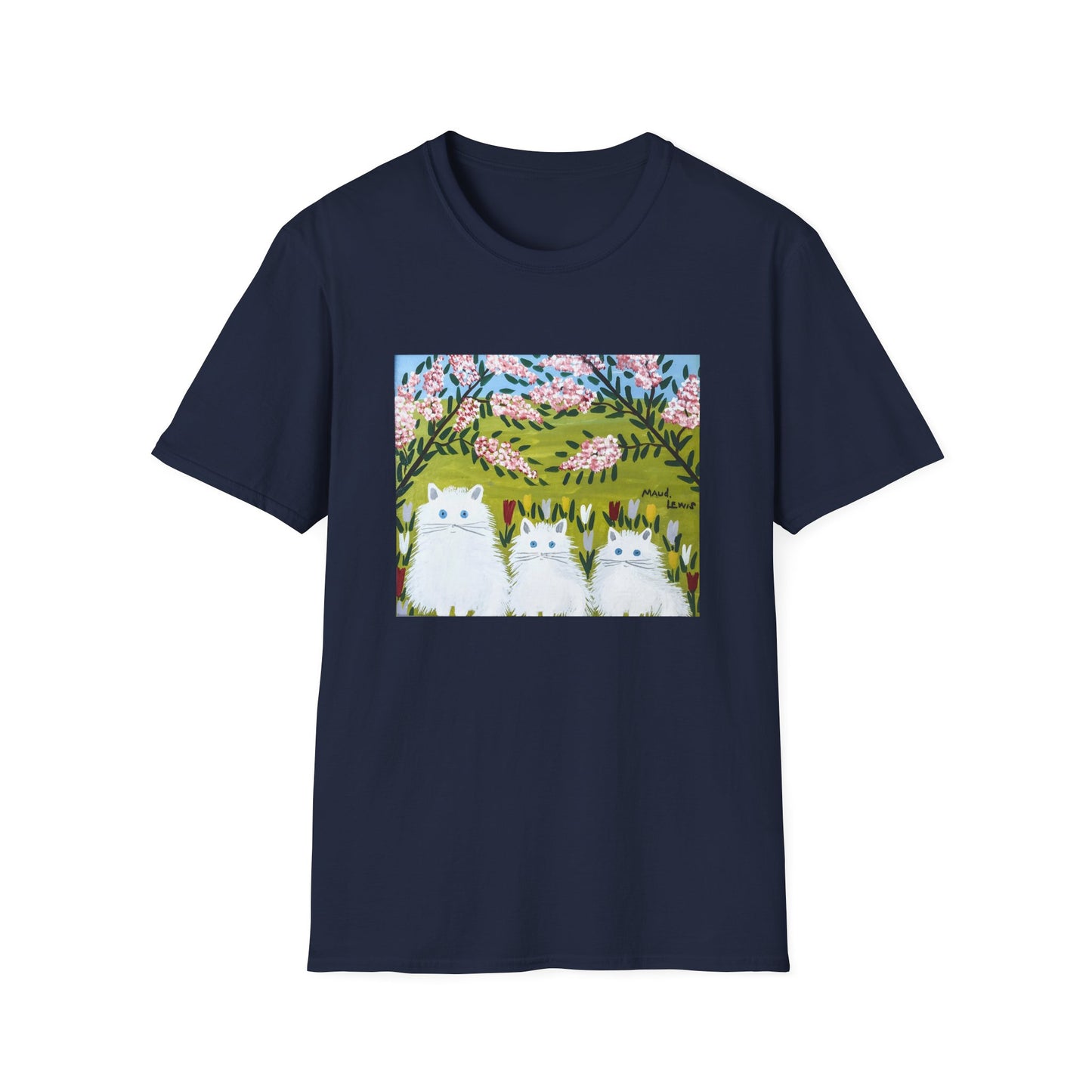 1965 maud lewis painting three white cats tshirt