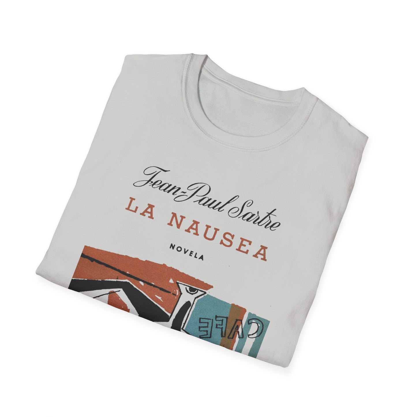 1938 spanish book cover for nausea by jean-paul sartre tshirt