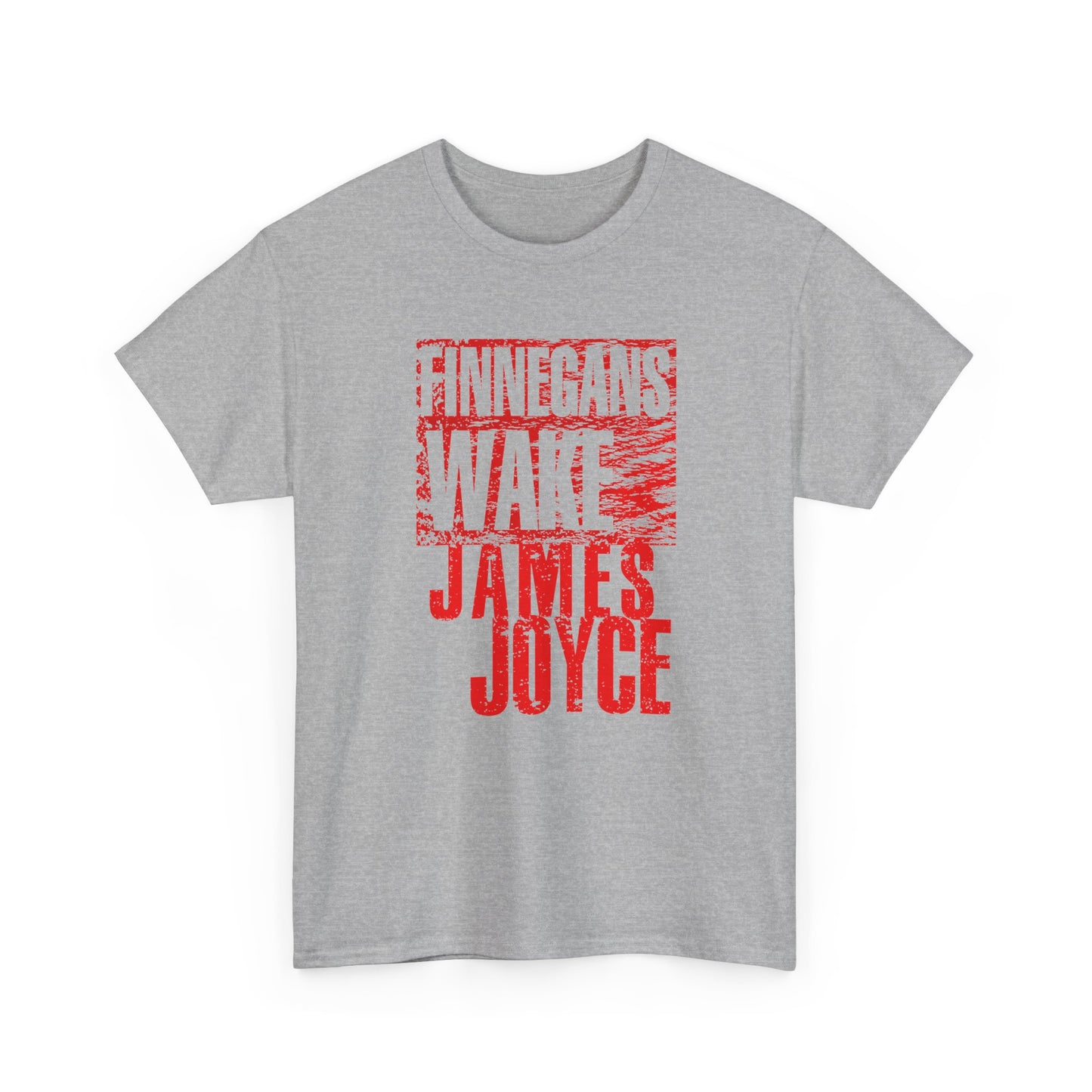 james joyce finnegans wake in red tshirt