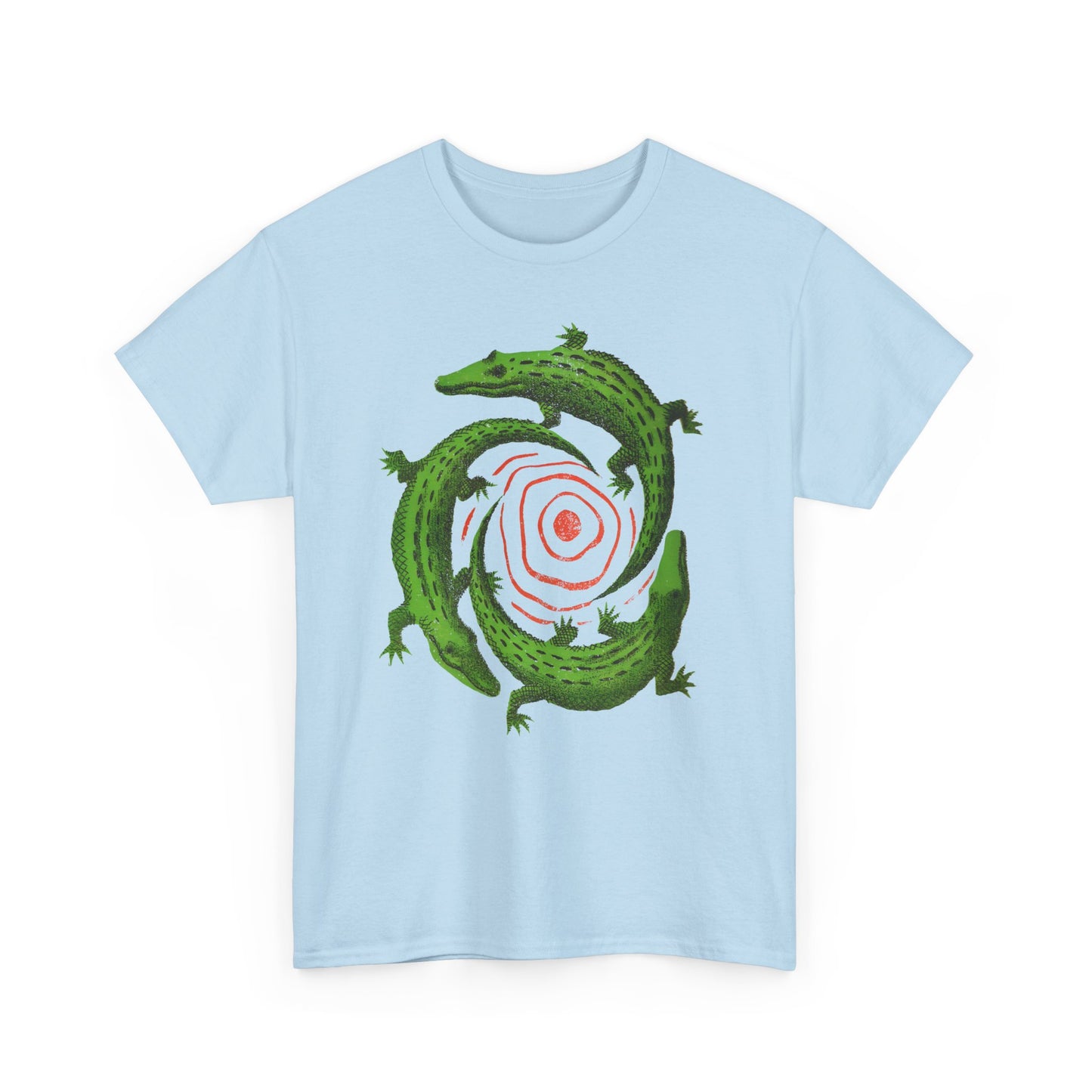 mid century manolo prieto three alligators swirl book cover tshirt