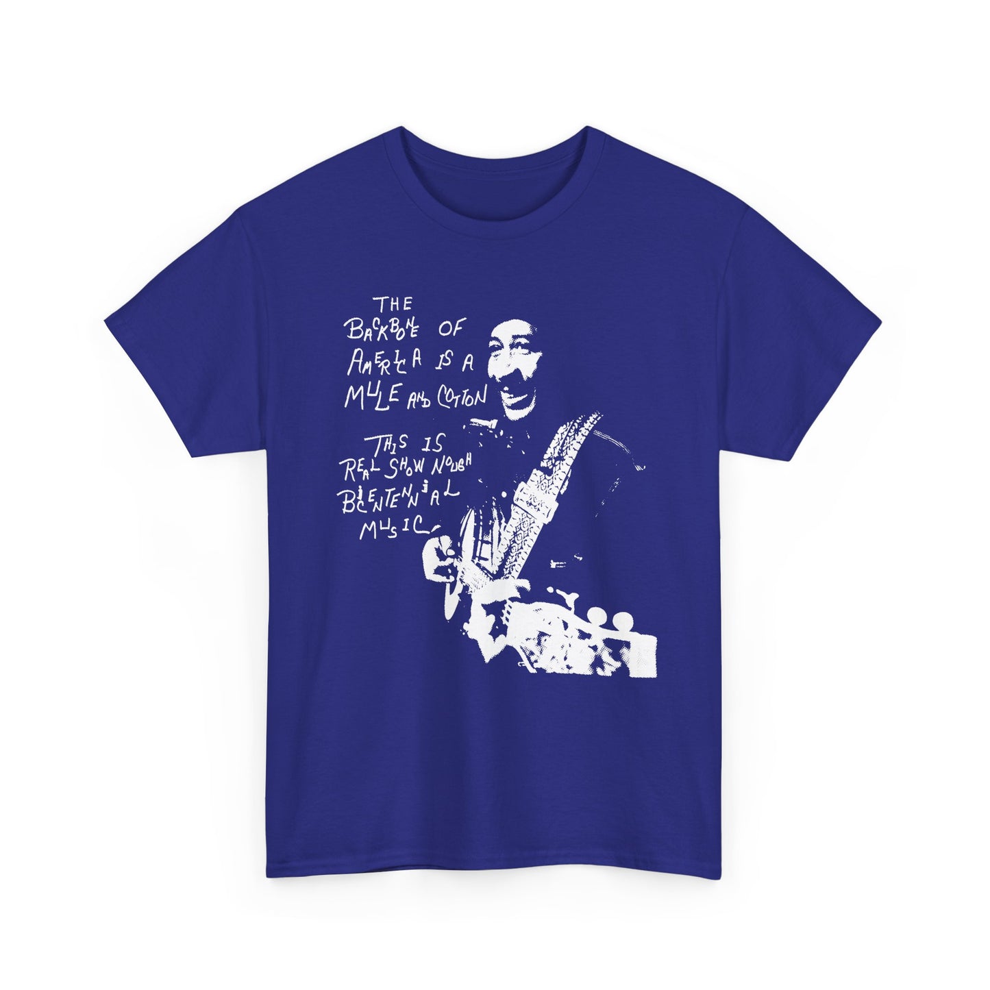1976 the backbone of america is a mule and cotton album by abner jay stretched graphic tshirt