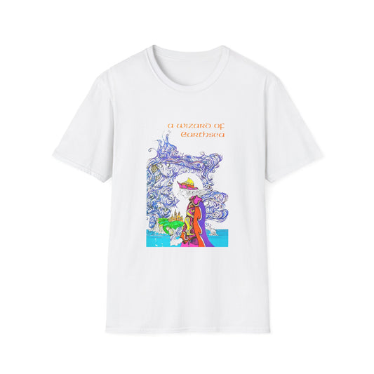 a wizard of earthsea novel by ursula k. le guin book cover tshirt