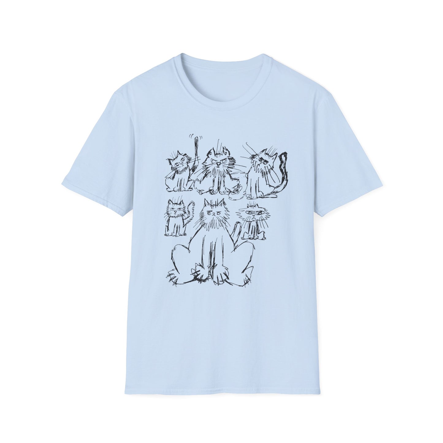 original drawing six cats tshirt