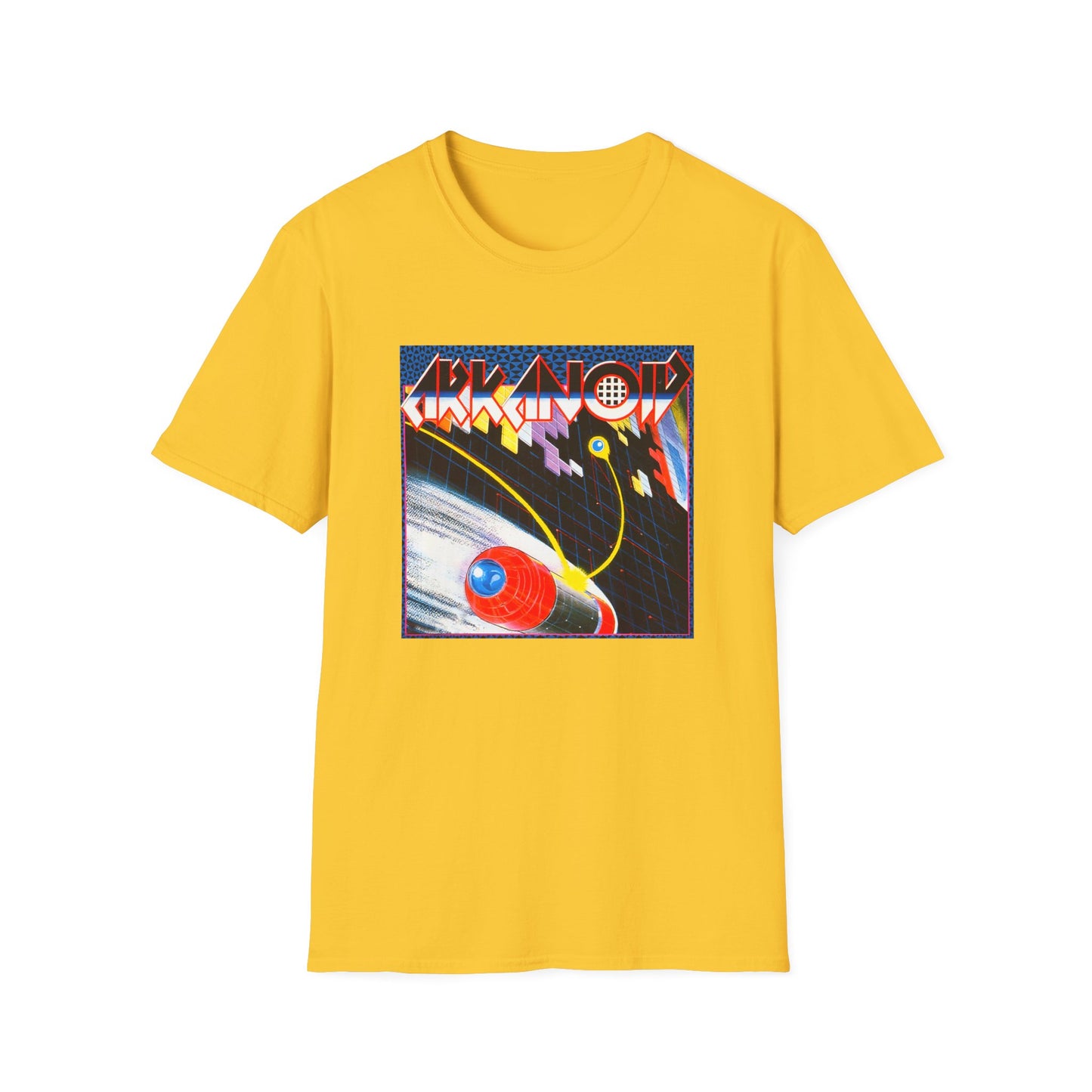 vintage reproduction video game tshirt 1986 arkanoid block breaking game tshirt