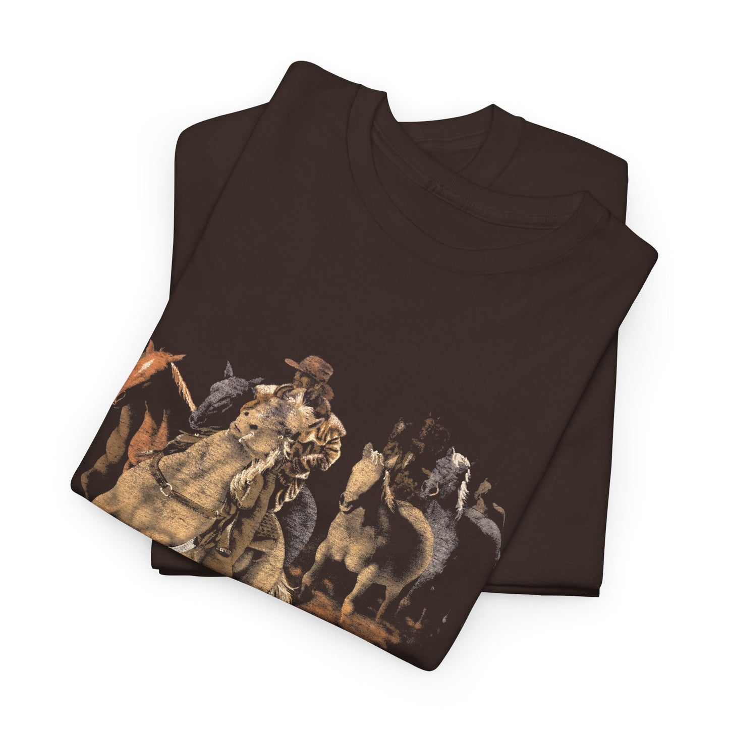 vintage cowboy and horse reproduction tshirt