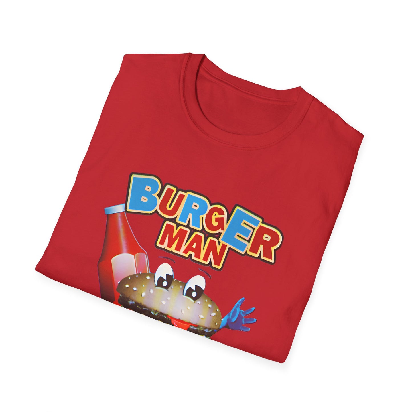 old video game burger man retro design reproduction tshirt