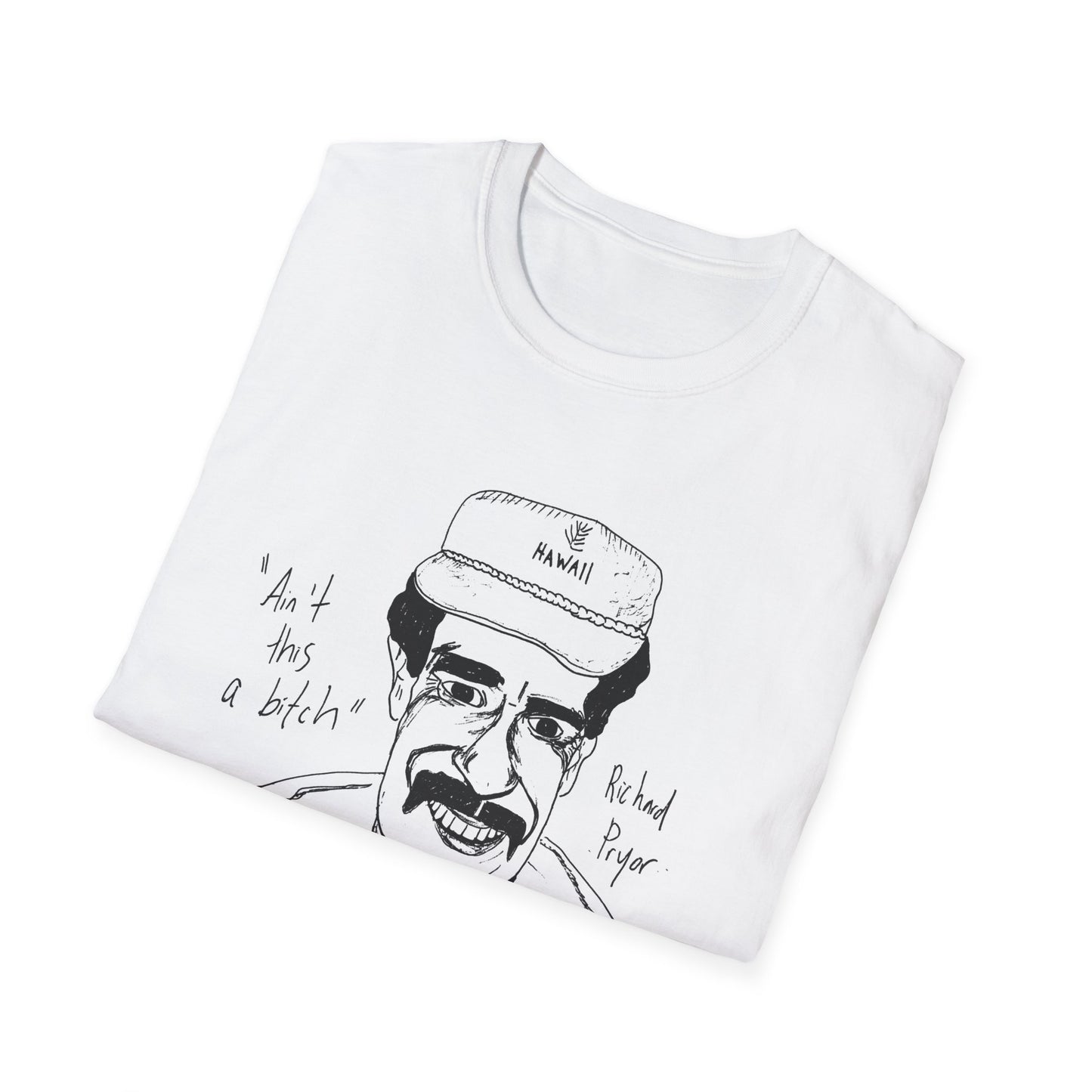 fan art and original drawing of a popular 1980s comedian ain't this a bitch tshirt