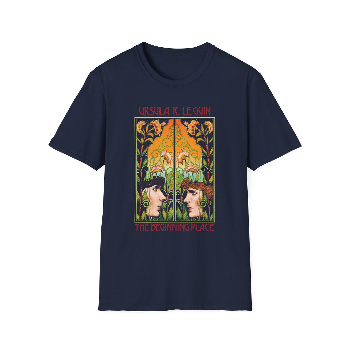 1980 science fiction book the beginning place ursula k le guin book cover tshirt