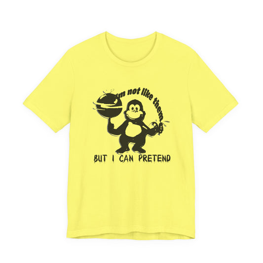 incredible graphic design bonzibuddy dumb tshirt "i'm not like them but i can pretend" stencil variation