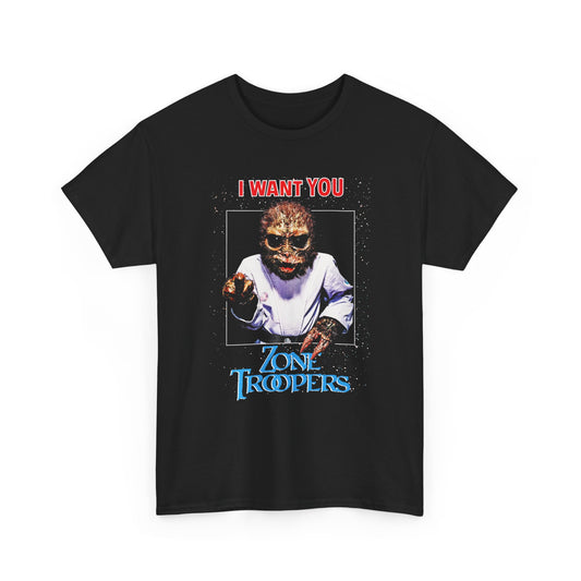1985 italian sci-fi zone troopers movie poster custom edit tshirt
