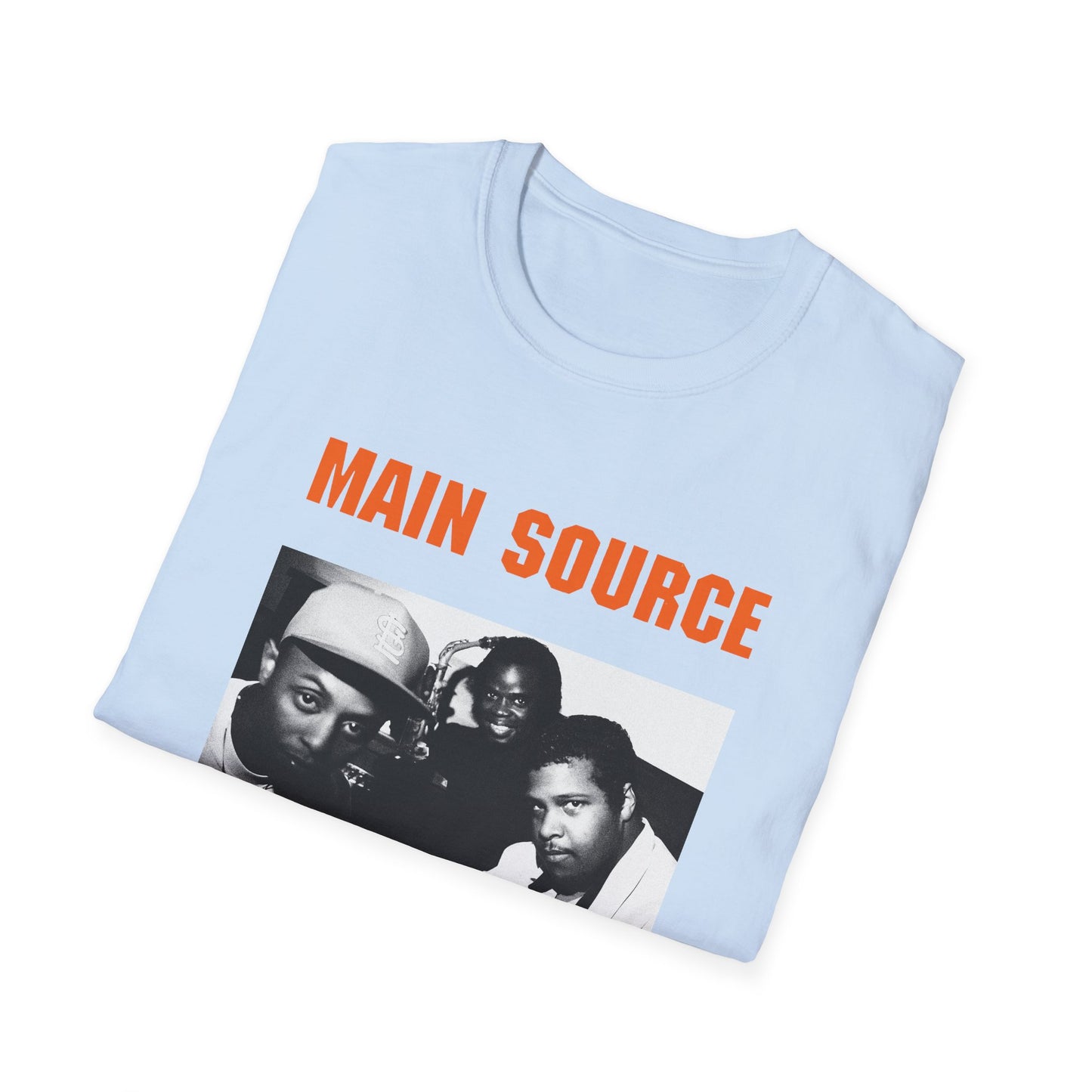 main source 90s hip hop legends photo on the couch tshirt