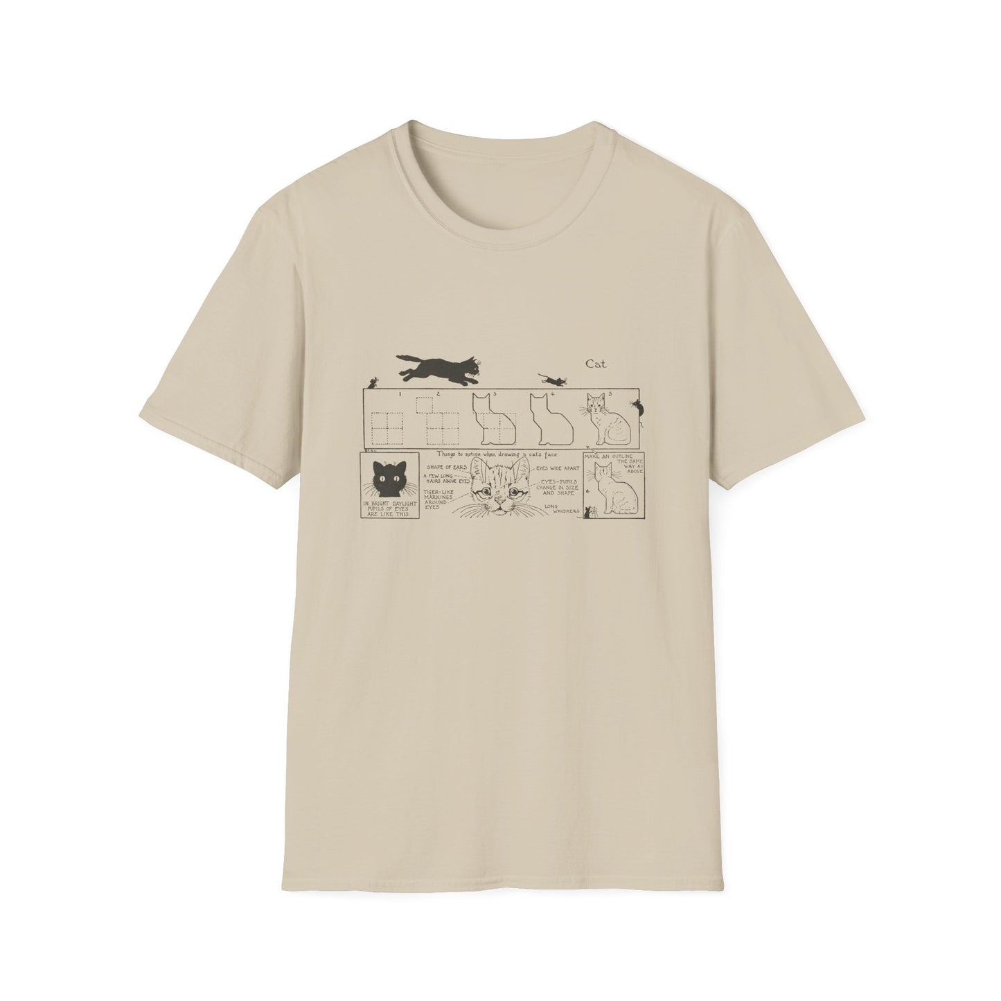 1913 book "what to draw and how to draw it" by edwin george lutz page 10 "cat" tshirt