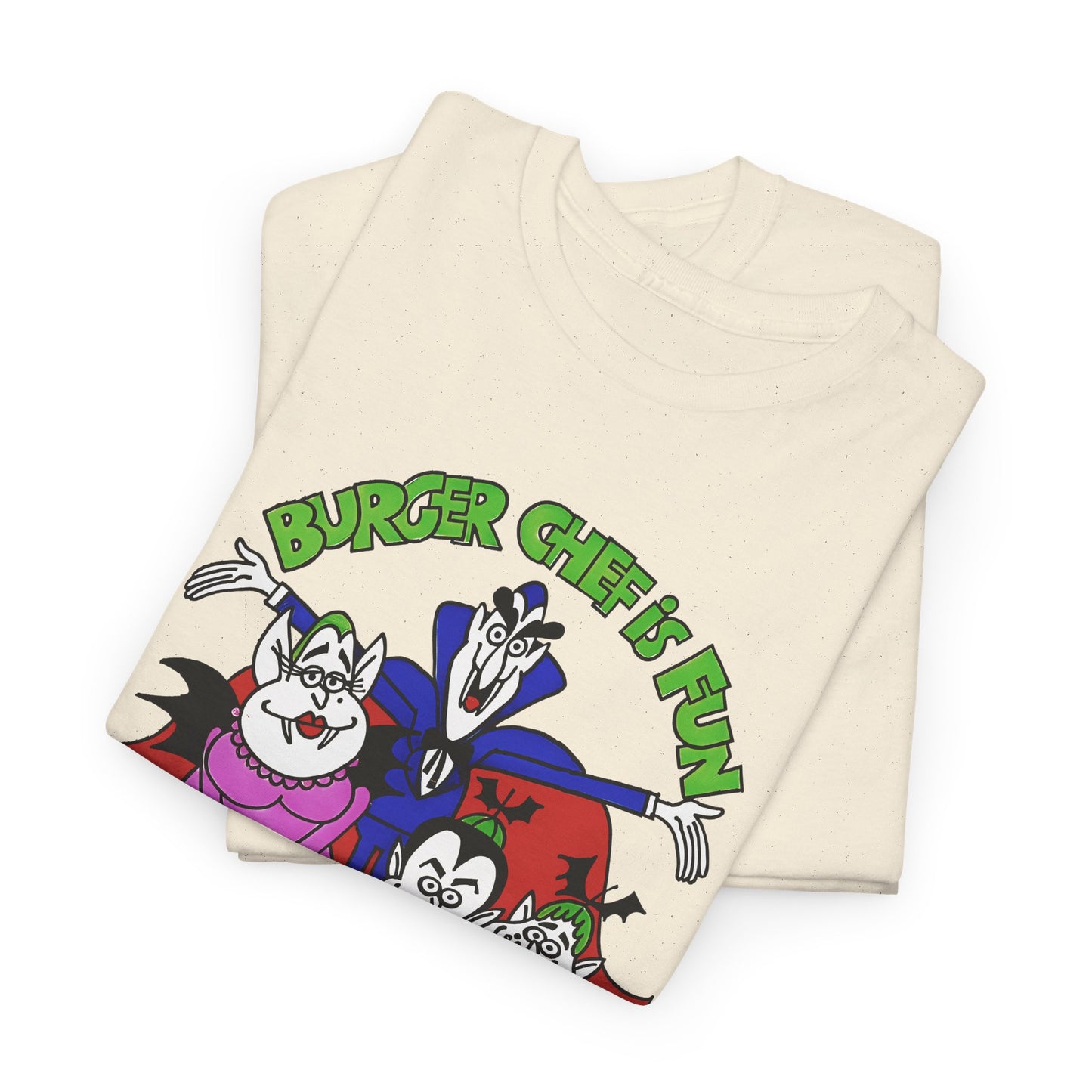 1970s burger chef is fun for the whole fangmily reproduction tshirt