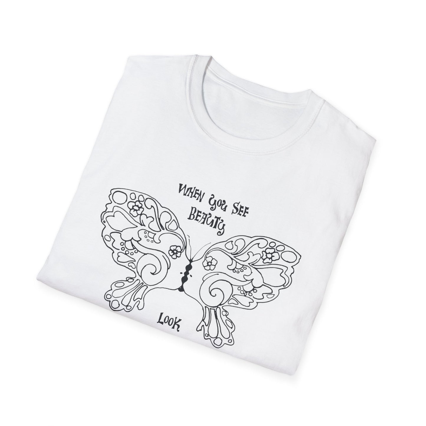 1971 illustration for the LA free press reproduction when you see beauty look for a long time tshirt