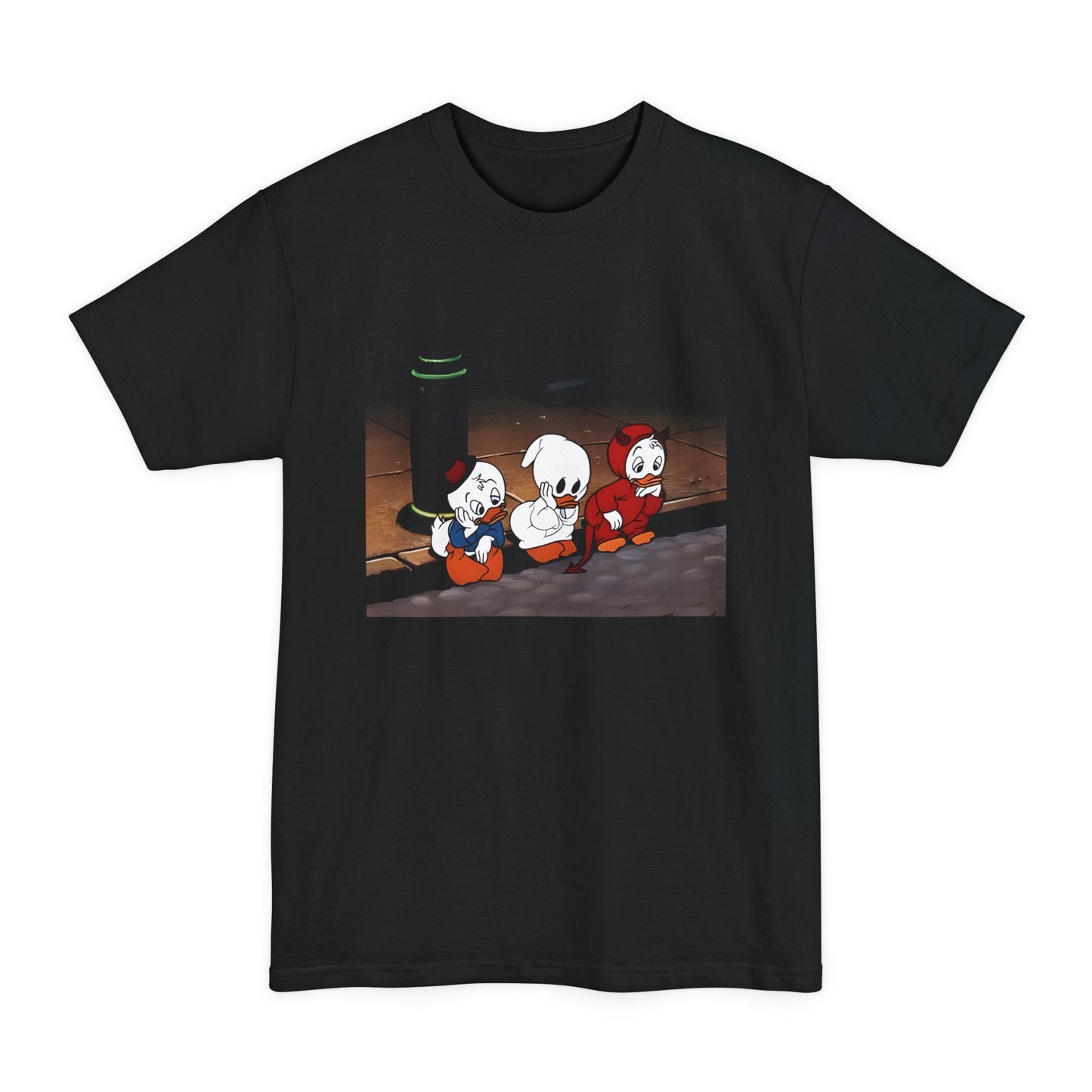 oversized trick or treat 1952 huey, dewey, and louie cartoon reproduction unisex tall beefy tshirt