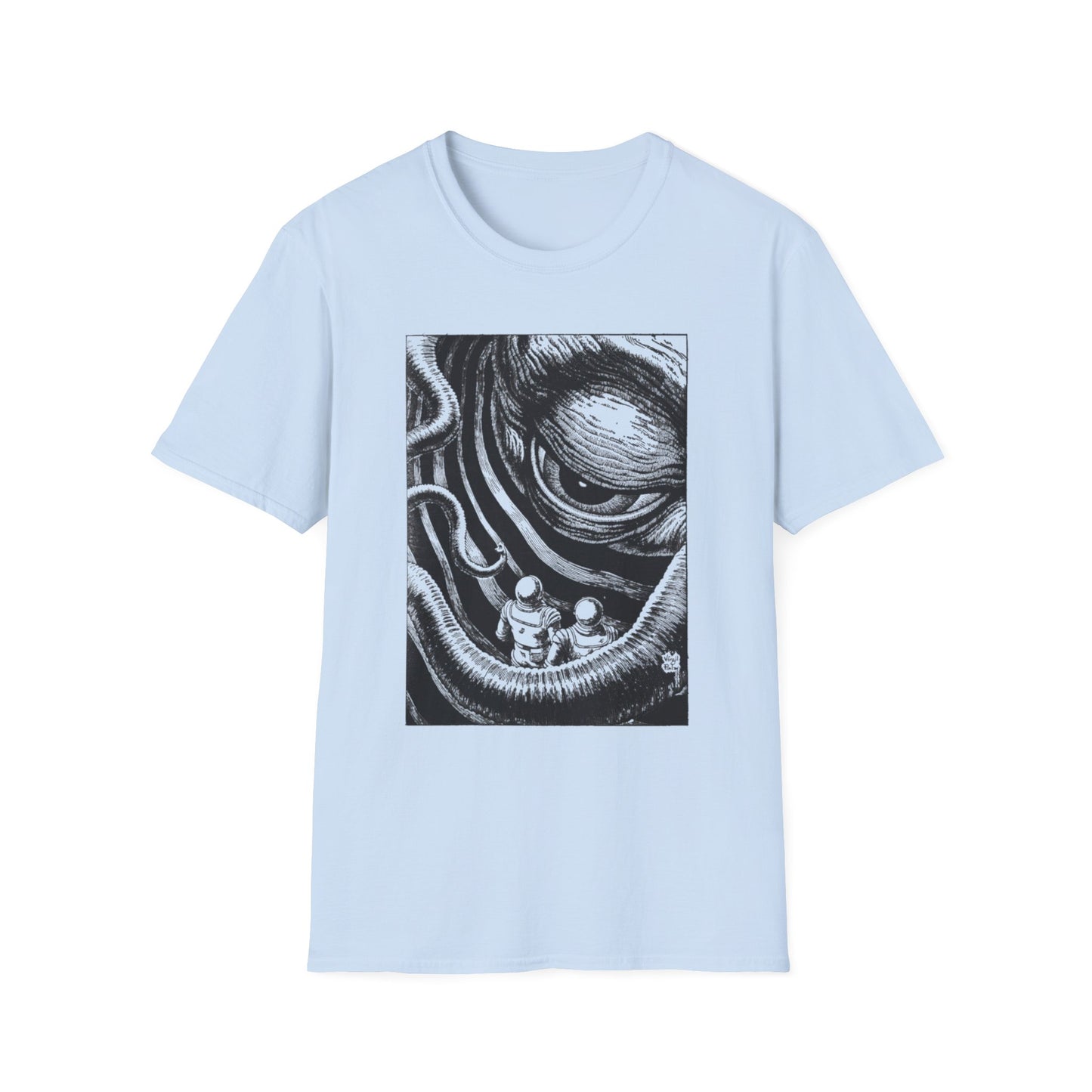 virgil finlay illustration on the edge of the galaxy tshirt