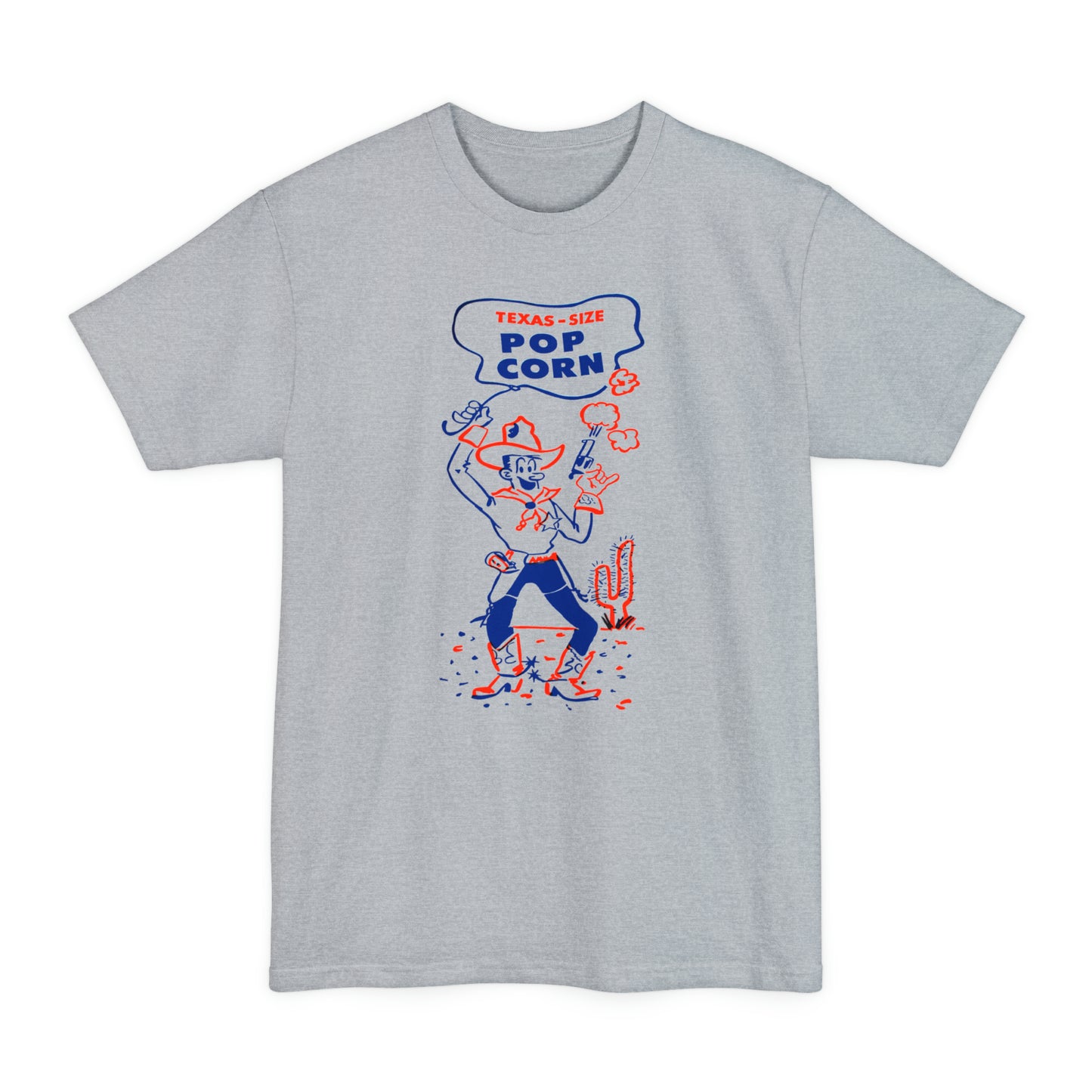 oversized vintage texas size popcorn bag logo unisex tall beefy tshirt