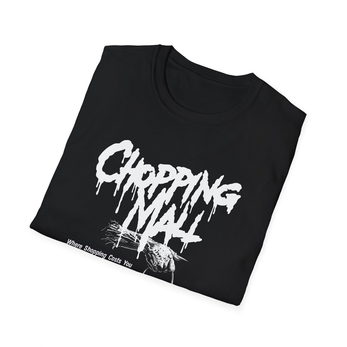 chopping mall 1986 poster black and white tshirt