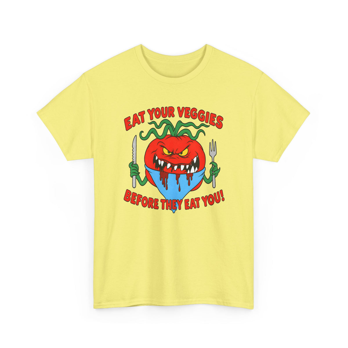 1990s eat your veggies before they eat you reproduction tshirt