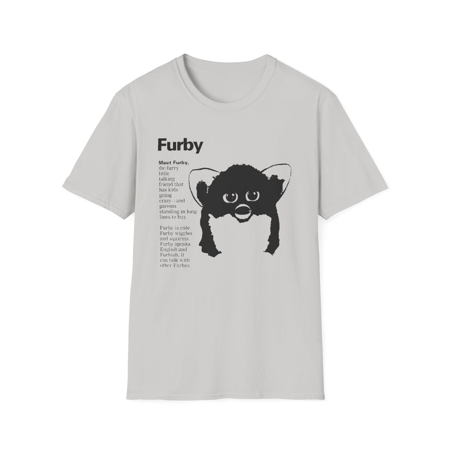 1990s furby advertisement meet furby fan art tshirt