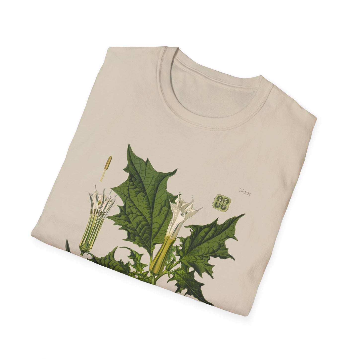 1887 botanical print from kohler's plants by hermann adolph kohler featuring datura the devil's trumpet tshirt