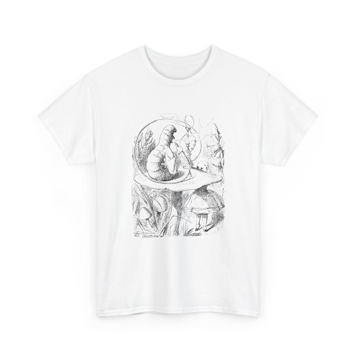 1865 alice's adventures in wonderland illustration by john tennial caterpillar tshirt