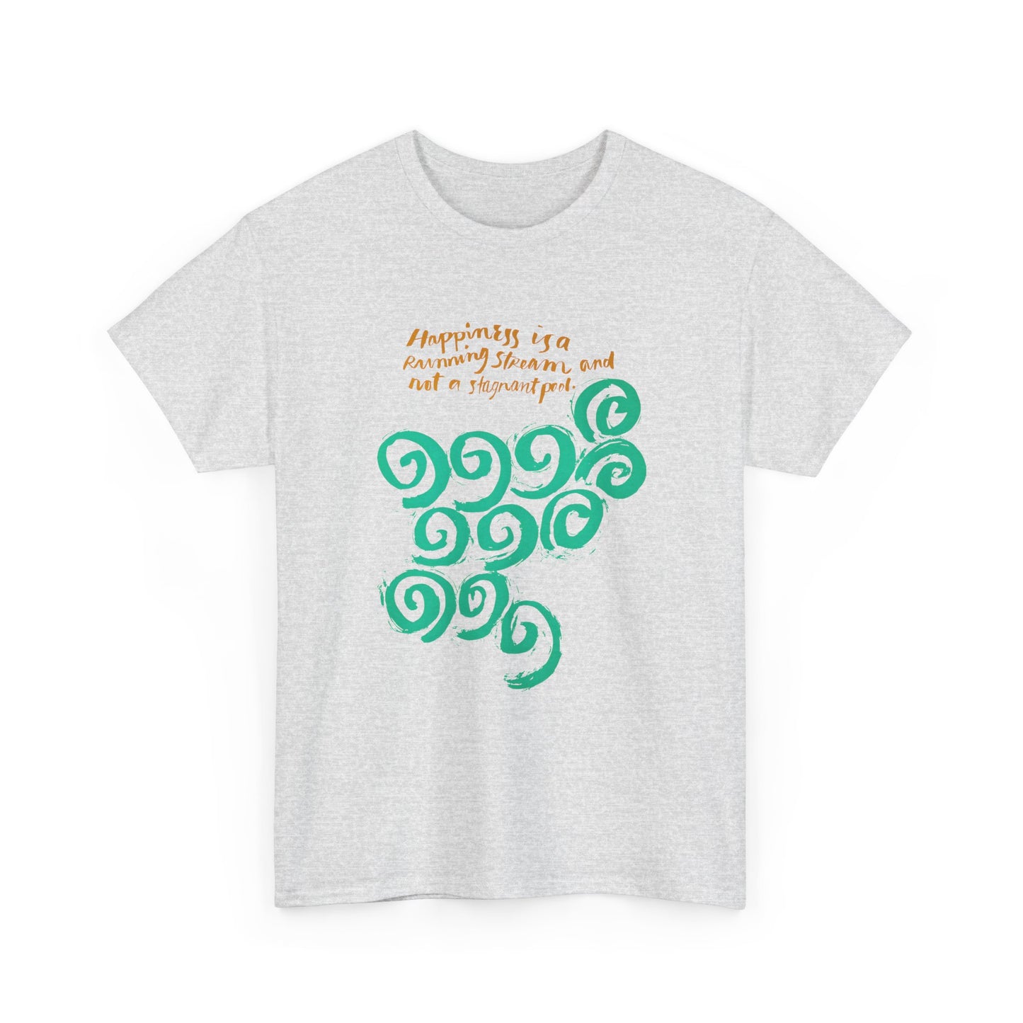 1968 mid century poster happiness is a running stream and not a stagnant pool tshirt