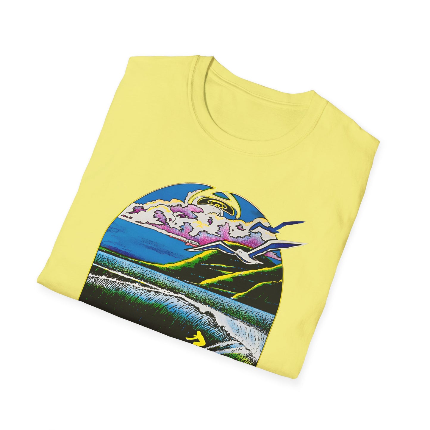 1976 surf rider psychedelic black light poster tshirt