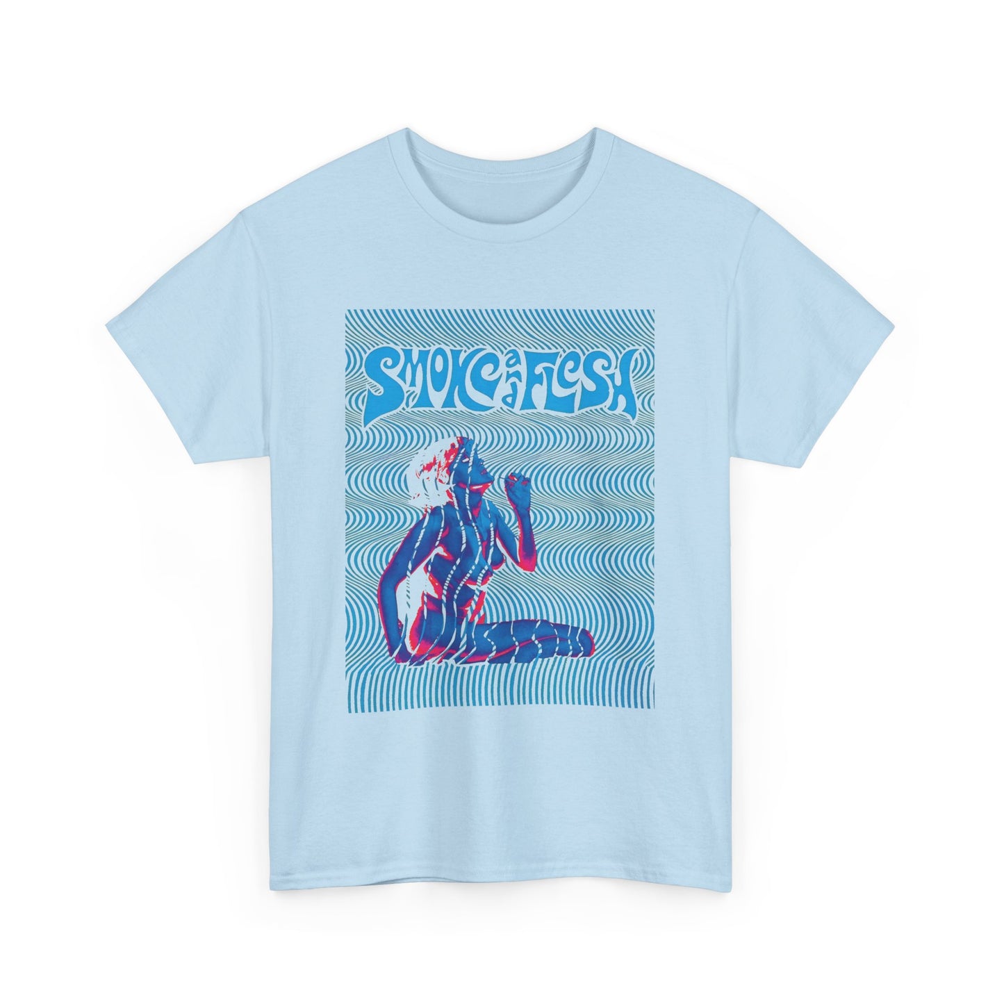 1960s psychedelic poster smoke and flesh reproduction tshirt