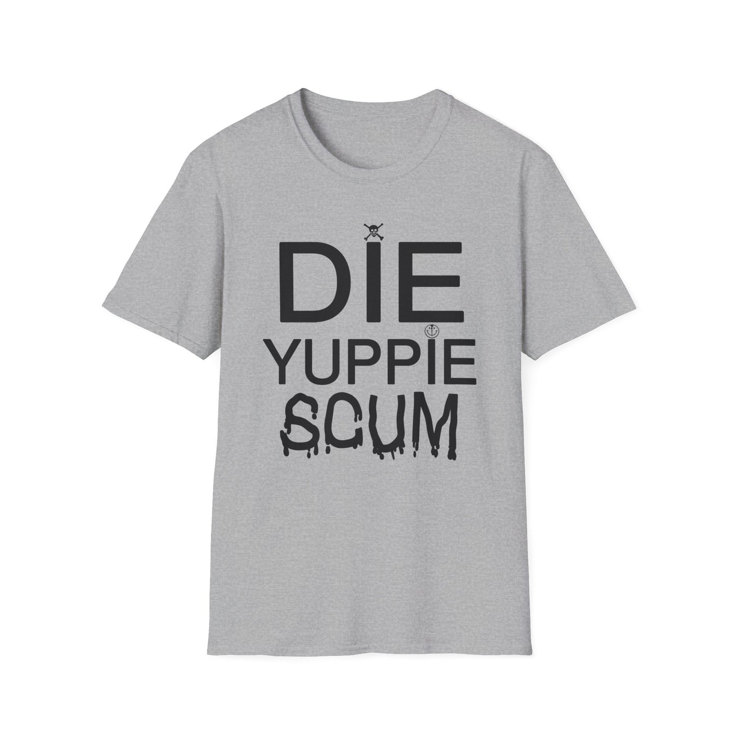 1980s NY inspired anti-gentrification message "die yuppie scum"! tshirt