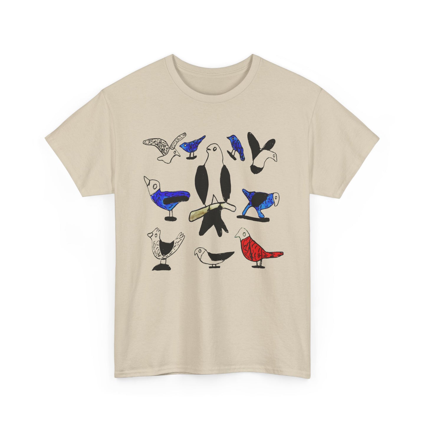 1970s untitled birds painting by canadian folk artist joseph sleep custom edit tshirt