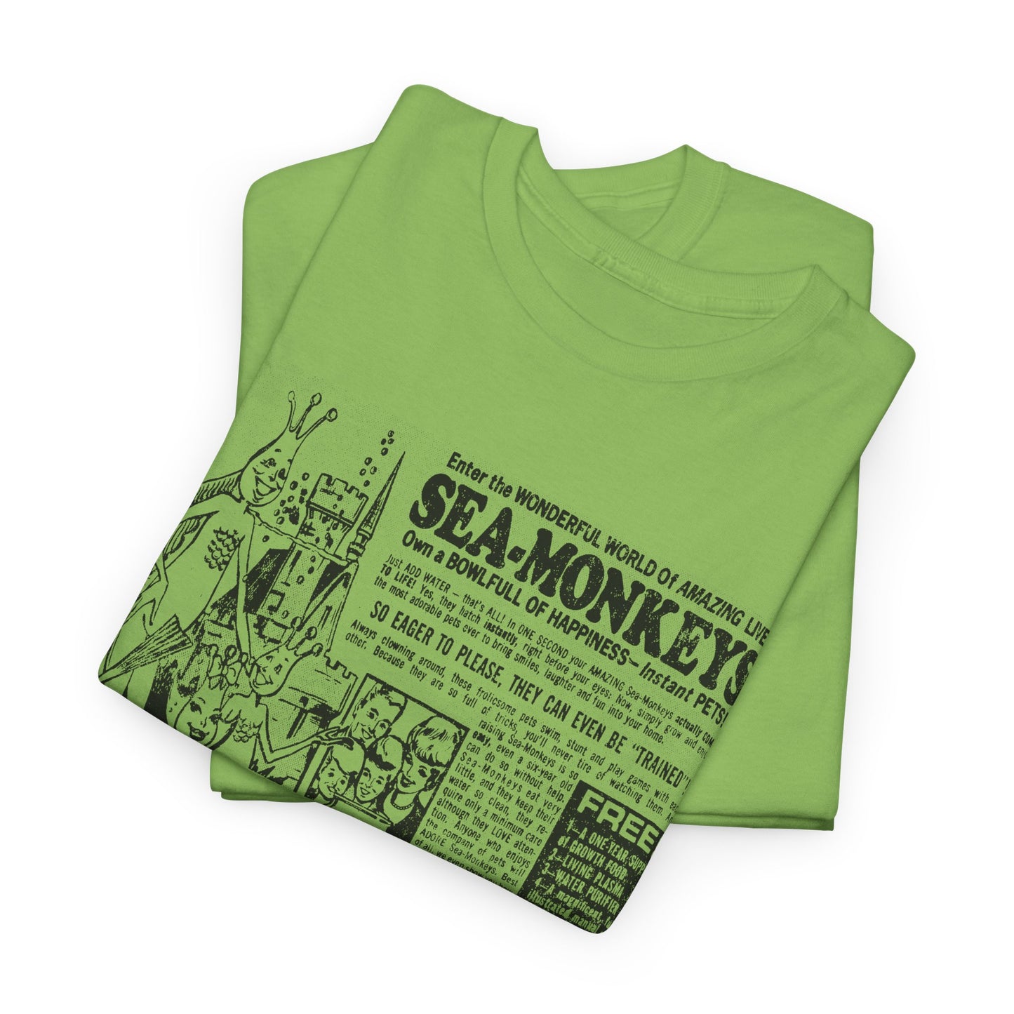1973 sea monkeys insta pet advert black and white reproduction tshirt