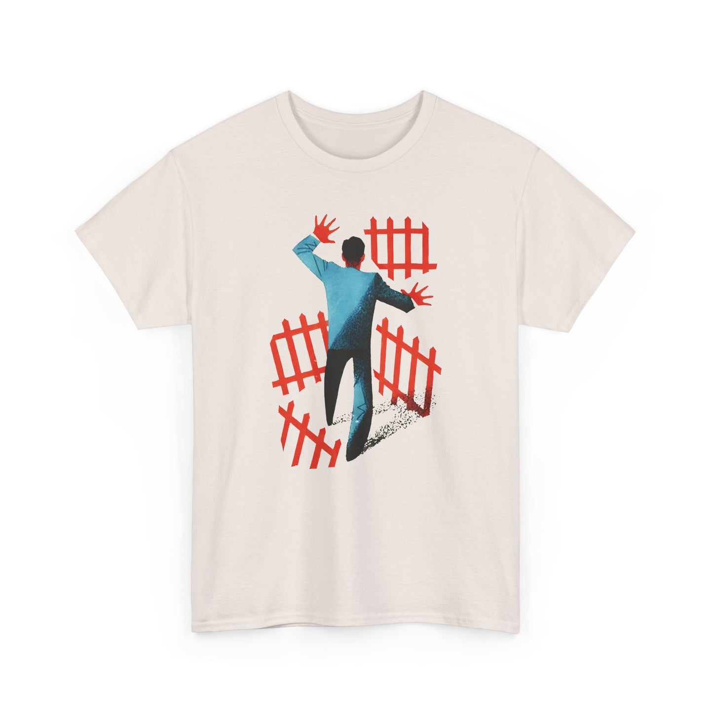 mid century manolo prieto man in fences book cover tshirt