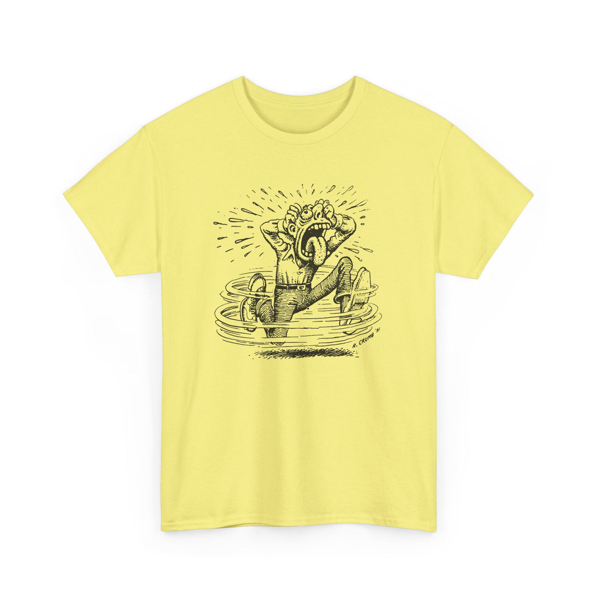 r. crumb man losing it tshirt