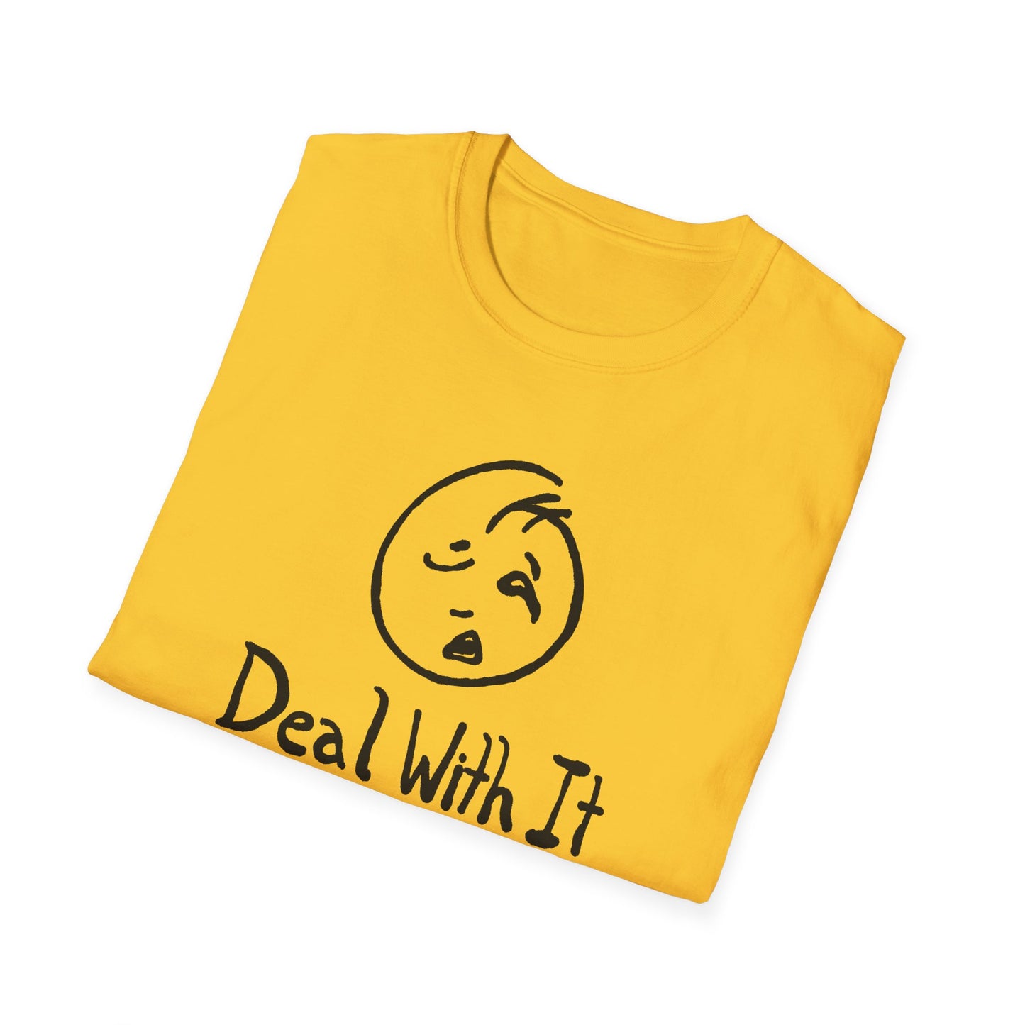 deal with it weird sad guy tshirt
