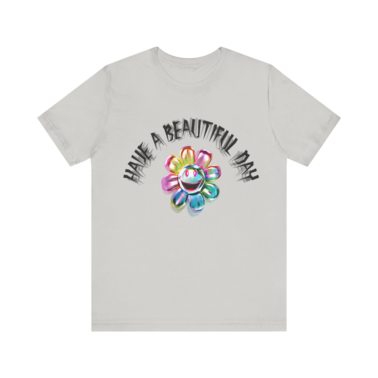 have a beautiful day chaotic rainbow daisy design tshirt