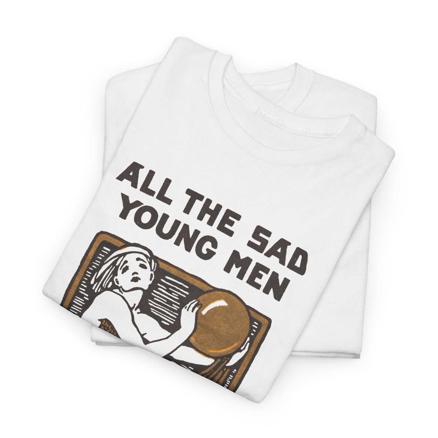 1926 f. scott fitzgerald book cover by cleo damianakes for all the sad young men tshirt