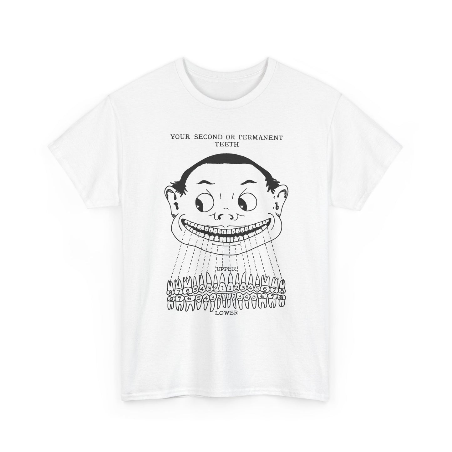 1918 illustration from child's book of teeth kid with teeth chart tshirt