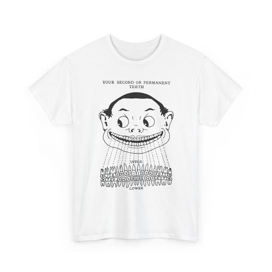 1918 illustration from child's book of teeth kid with teeth chart tshirt