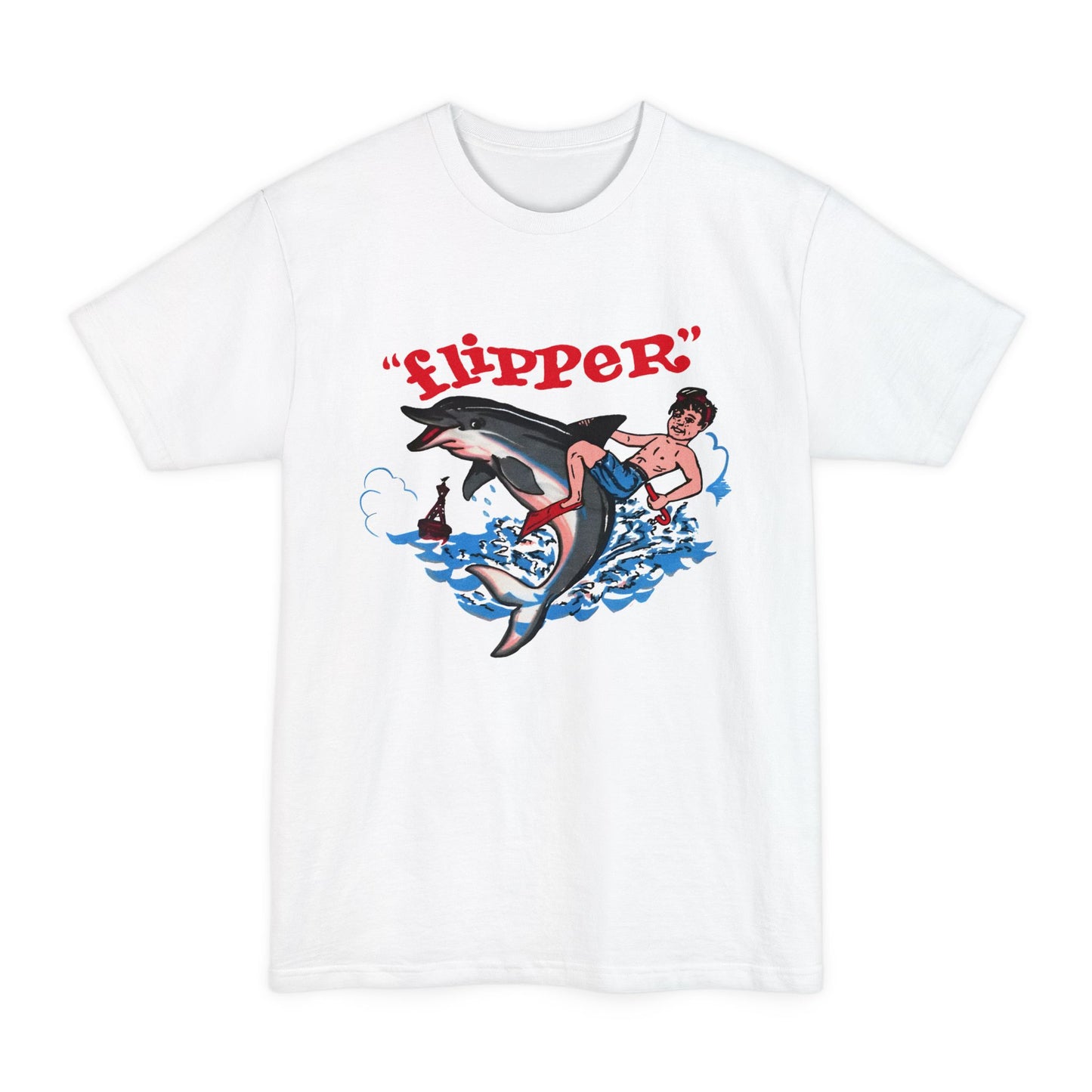 oversized 1960s miami seaquarium flipper the dolphin vintage reproduction unisex tall beefy tshirt