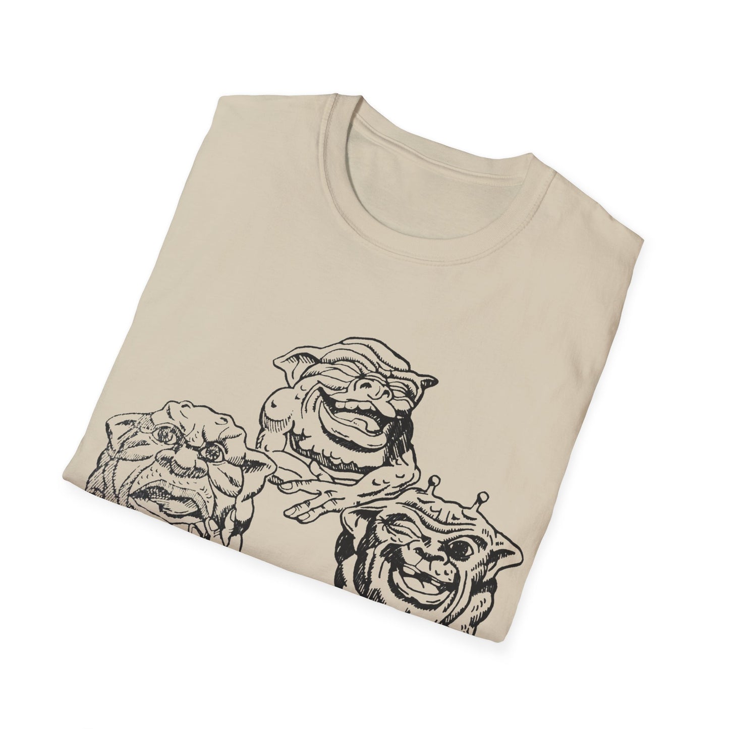 1980s boglins fan design featuring boint, doink, and squit tshirt