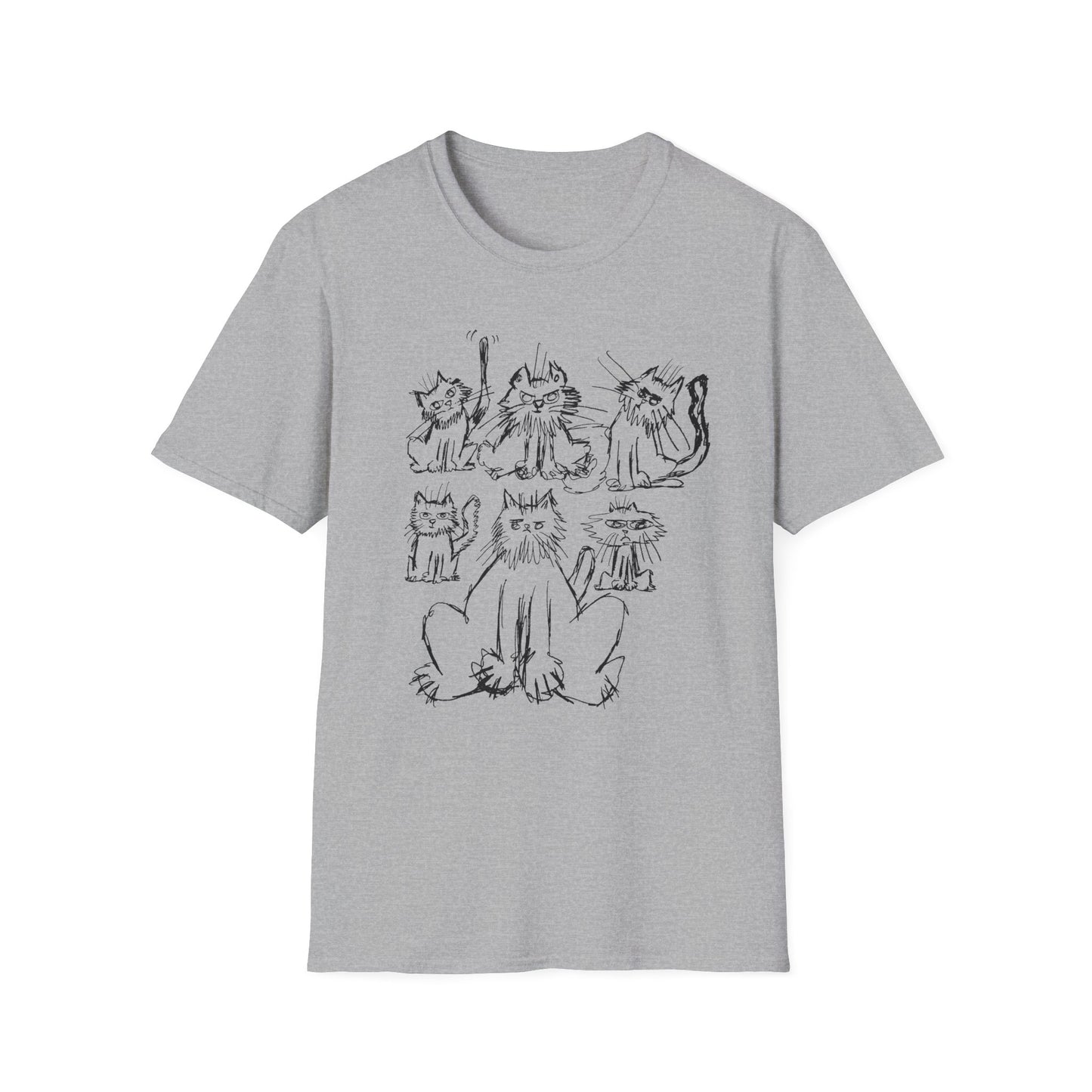 original drawing six cats tshirt