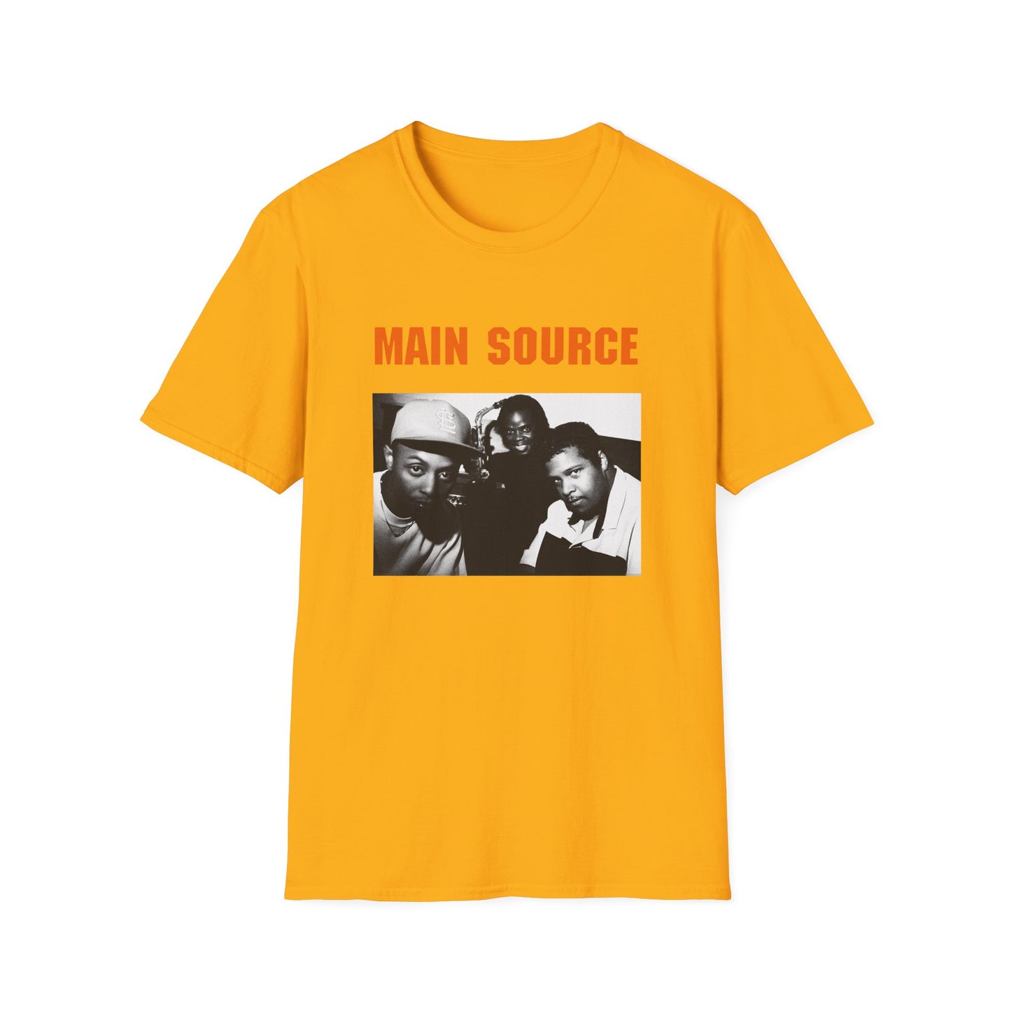 main source 90s hip hop legends photo on the couch tshirt