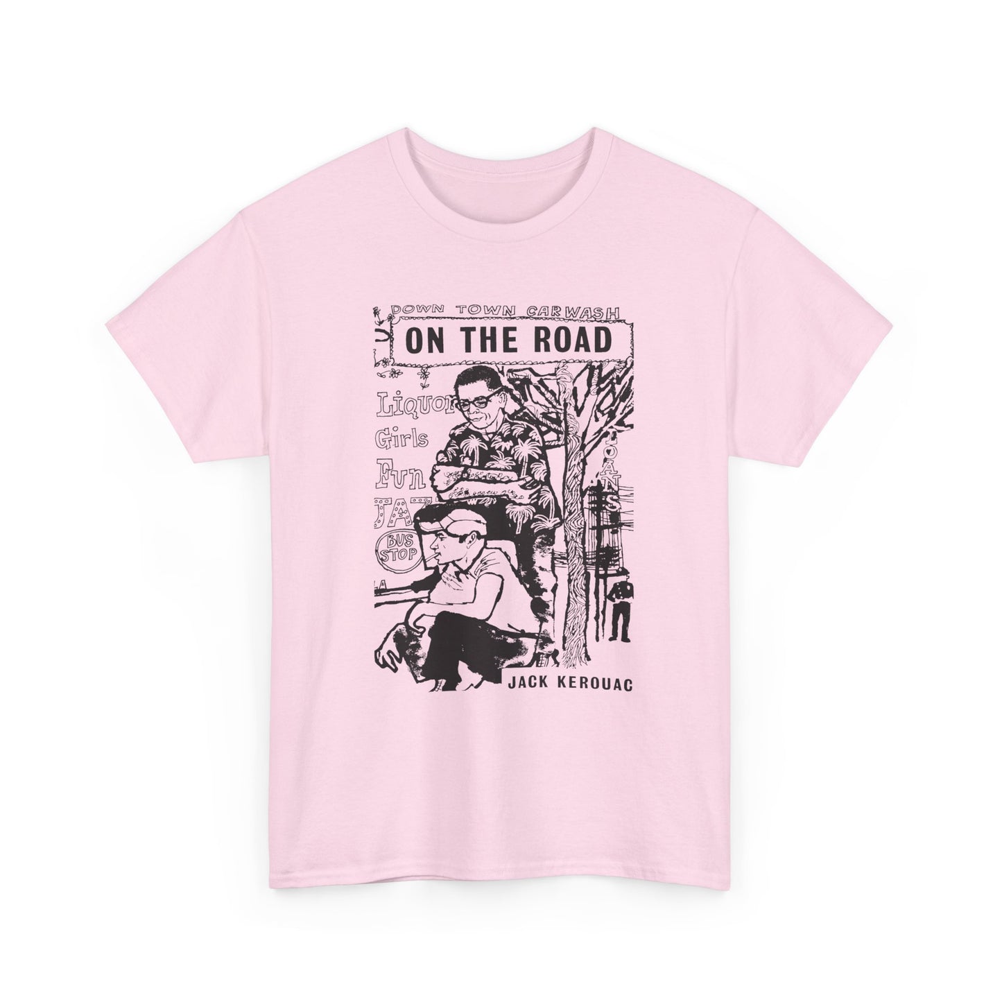 1957 on the road book cover illustration by len deighton reproduction tshirt