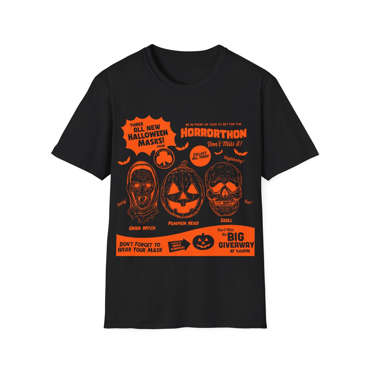 halloween 3 tv guide ad graphic 2 in orange tshirt