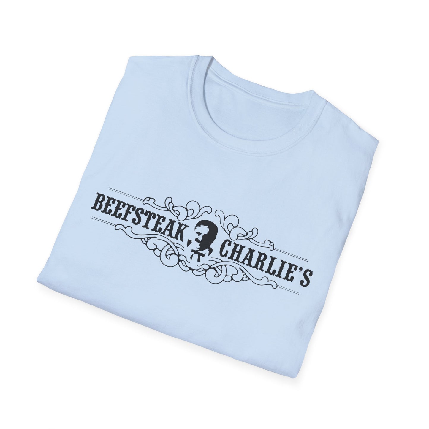 vintage defunct beefsteak charlie's logo tshirt